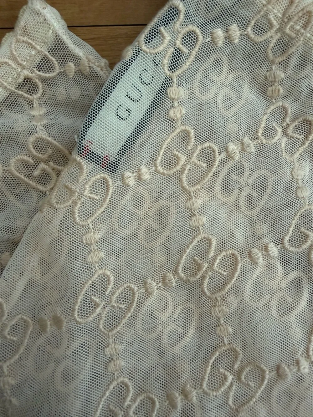 Luxury Embroidered GG Monogram Sheer Mesh Lace Gloves in Black ❗️last pair❗️